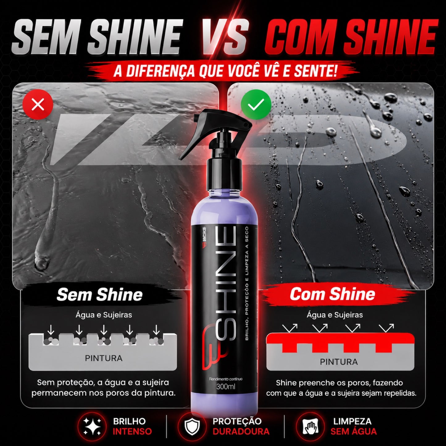 Shine Cera Carnauba Automotiva Brilho Proteção Com Pano