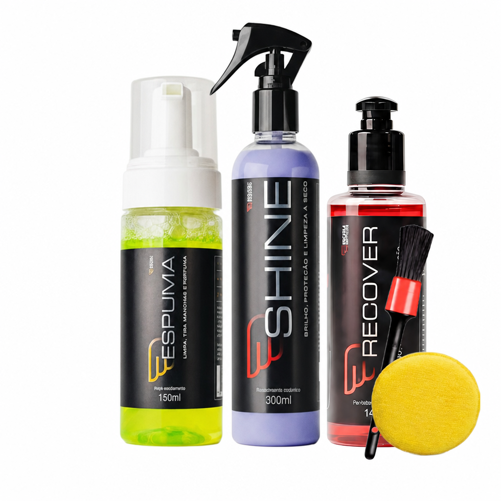 Kit House Of Motors Shine + Espuma Interior + Recover Plásticos