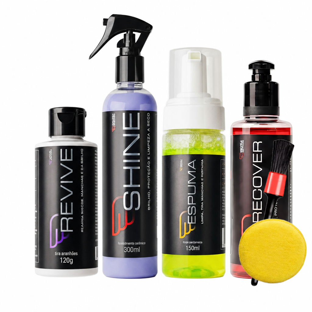 Kit House Of Motors Shine + Revive + Recover + Espuma Interior