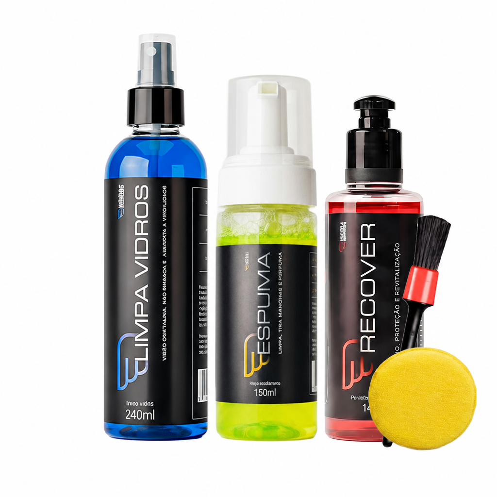 Kit House Of Motors Espuma Interior + Recover + Limpa Vidros