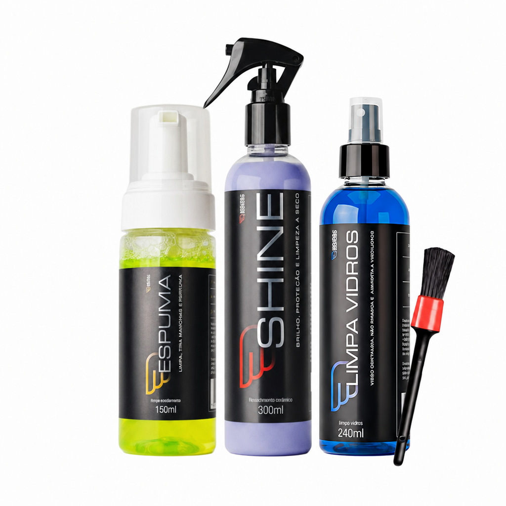Kit House Of Motors Espuma Interior + Shine + Limpa Vidros
