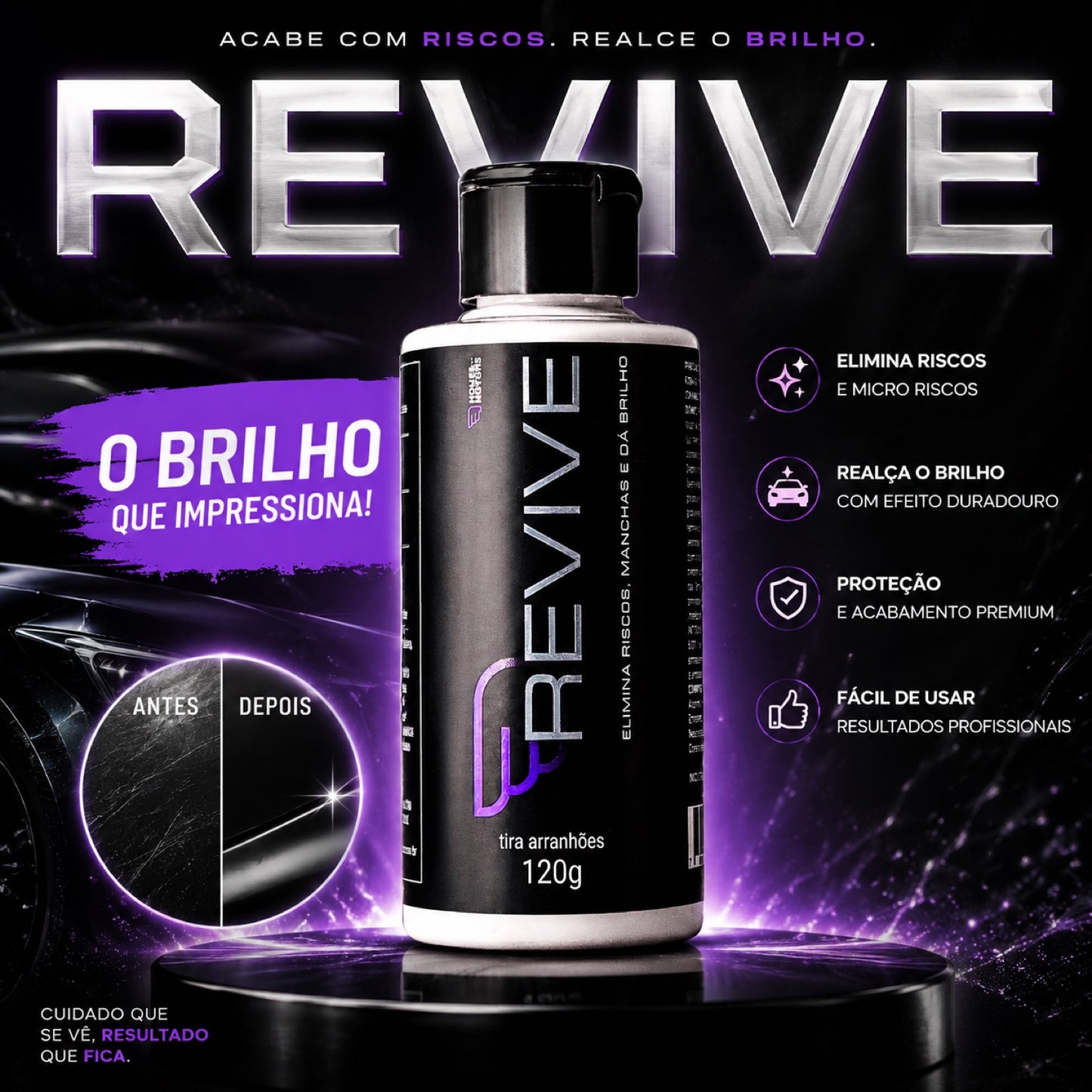 Revive Renovador De Pintura Remove Arranhões E Micro Riscos